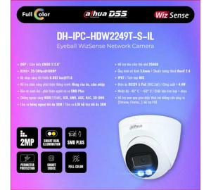 Camera IP Dome Full Color 4MP DAHUA DH-IPC-HDW2449T-S-IL