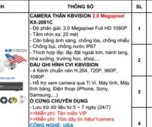 trọn bộ camera kbvision 2.0 megapixel