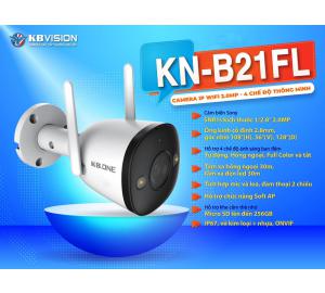 Camera Wifi Kbone KN-B21FL 2.0MP Lắp Đặt Ngoài Trời Đàm Thoại 2 Chiều Có Màu Ban Đêm