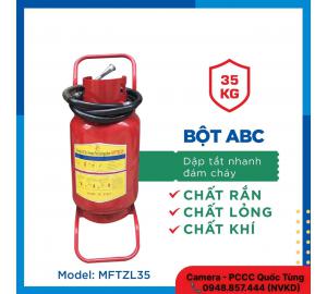 Bình chữa cháy bột ABC 35kg TQ MFZL35 có xe đẩy (có tem kiểm định của cục PCCC)