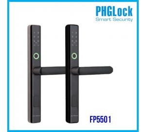 Khóa cửa vân tay cho cửa nhôm PHGLOCK FP5501 (Màu Đen, Bạc)