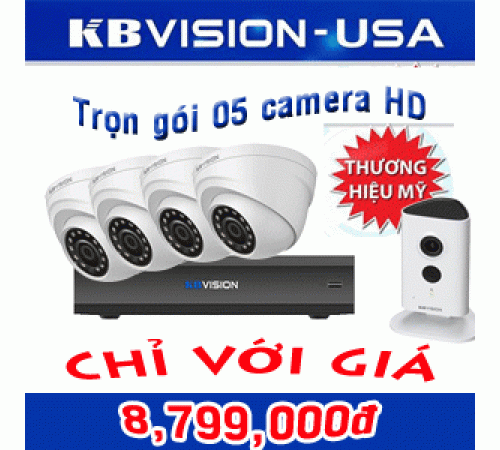 Trọn gói 05 camera KB-Vision - Thương hiệu USA