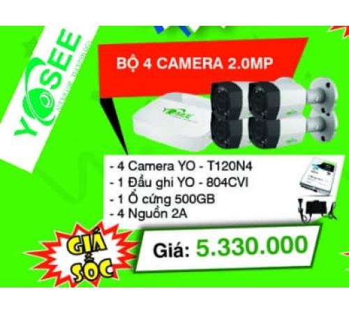 TRỌN BỘ 4 CAMERA THÂN NHỎ 