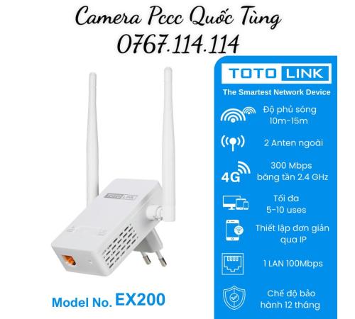 bộ Mở Rộng Sóng Wifi Chuẩn N Totolink EX200 nhỏ gọn